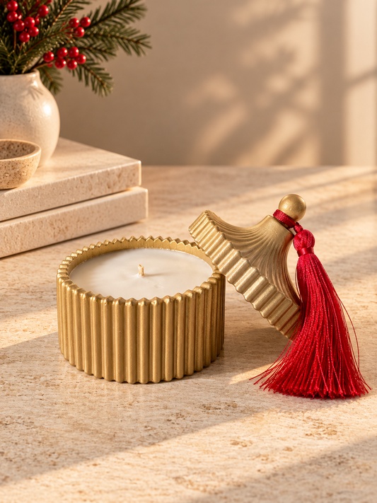 Lumânare carusel aurie Fireside